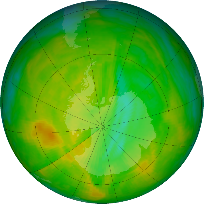 Antarctic ozone map for 26 November 1991